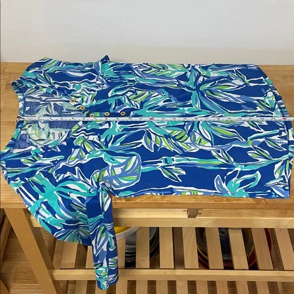 Lilly Pulitzer Palmetto Bamboo Pima Cotton 3/4 sleeve V neck top women’s size M - Picture 12 of 14